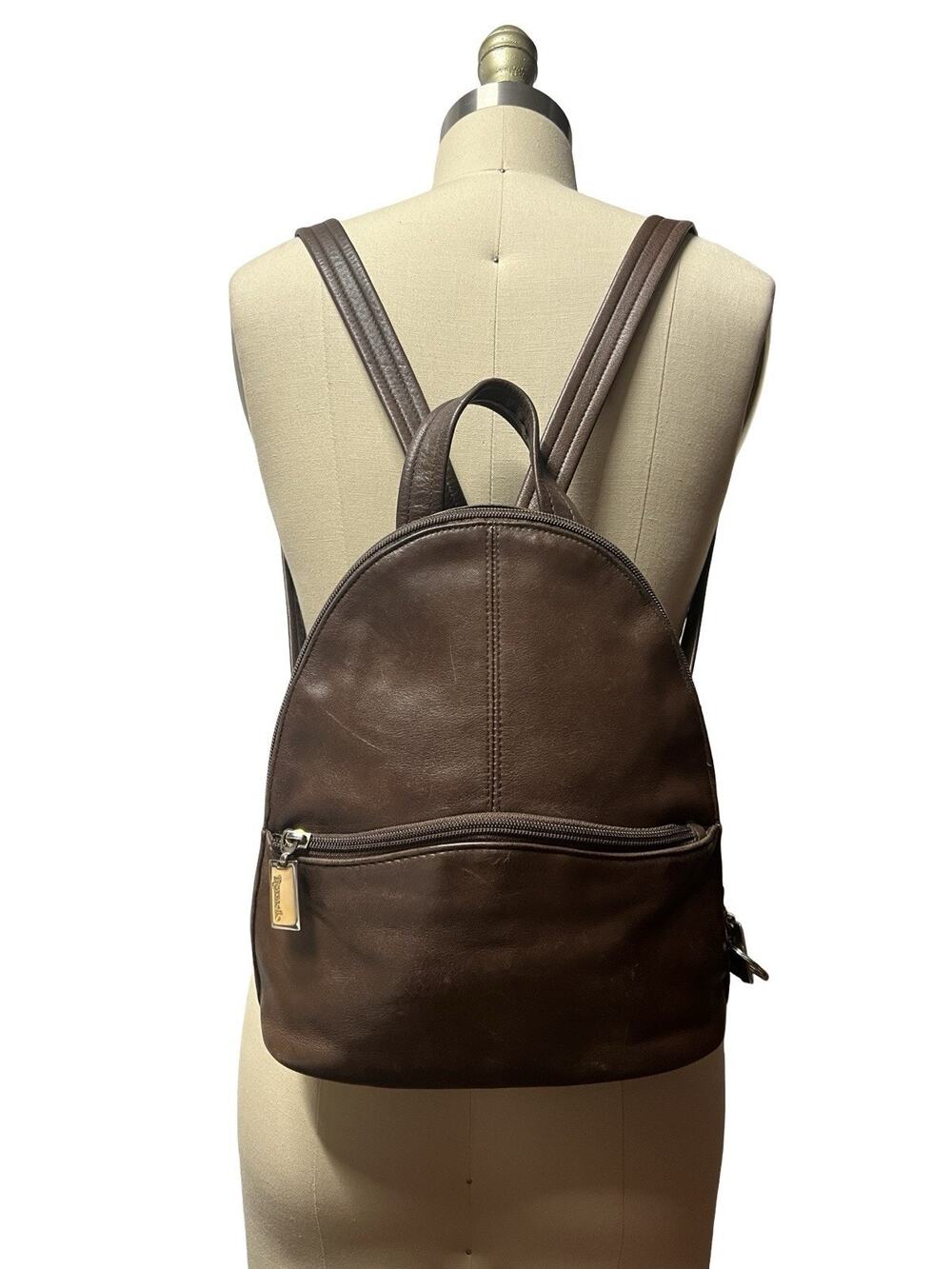 Vtg 1990's Small Backpack Dark Brown Soft Leather Boho Bag Purse Festival